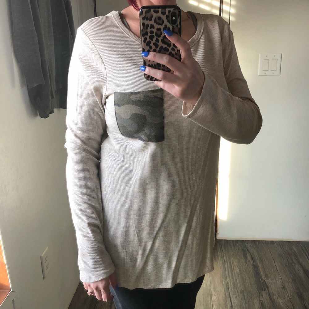 First Love Camo Pocket Waffle Knit